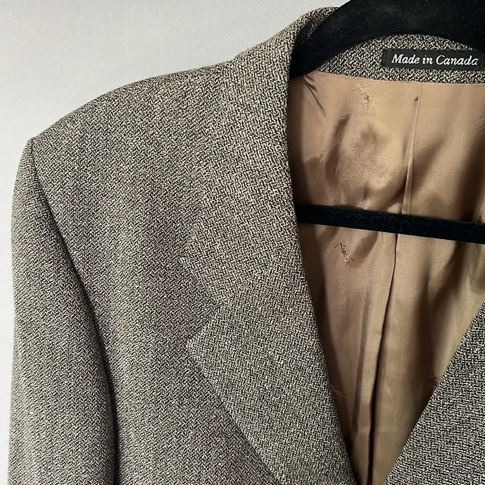 Vintage Yves Saint Laurent Wool Sport Coat Blazer Classic Designer Menswear